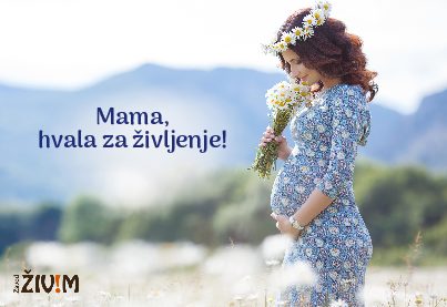 Magnetek za hladilnik – MAMA, HVALA ZA ŽIVLJENJE! (8 × 5 cm)