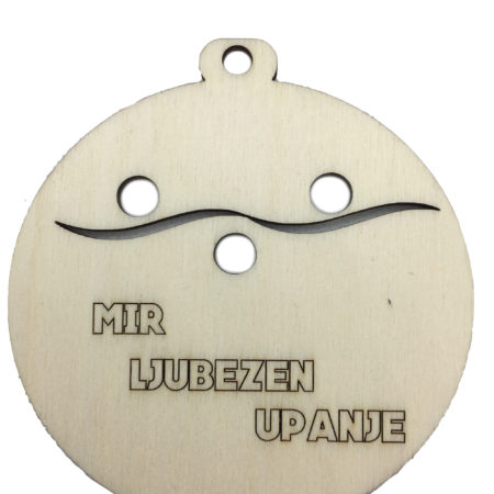 Božični okrasek - mir, ljubezen, upanje